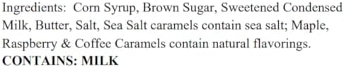 Blue House VARIETY Handcrafted Gourmet Caramel Candies Gift Box, Maple, Raspberry, Coffee, and Sea Salt