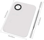 Professional Stainless Steel Makeup Palette Cosmetic Palette with Spatula Tool For Nail Art Eye Shadow Eyelash Makeup Professional Pigment Blending（6 x 4 Inch Sliver）