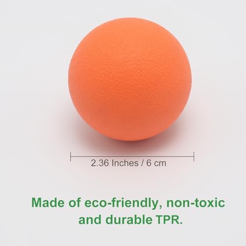 Small Hard Massage Ball 2 Pack. Lacrosse Ball Size Fascia Balls for Trigger Point Deep Tissue Myofascial Release Muscle Relax Plantar Fasciitis Relief Physiotherapy Yoga Pilates (Orange)