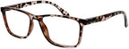 OPULIZE NYX Reading Glasses with Blue Light Blocking for Women Men, Rectangular Frame with UV & Eyestrain Protection, Anti-Glare Computer Gaming Glasses, Brown, Grey +2.0 (Pack of 2)