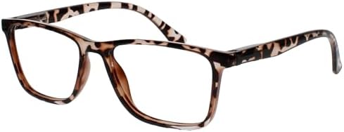 OPULIZE NYX Reading Glasses with Blue Light Blocking for Women Men, Rectangular Frame with UV & Eyestrain Protection, Anti-Glare Computer Gaming Glasses, Brown, Grey +2.0 (Pack of 2)