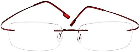 Memory Titanium Stainless Steel Rimless Flexible Reading Glasses