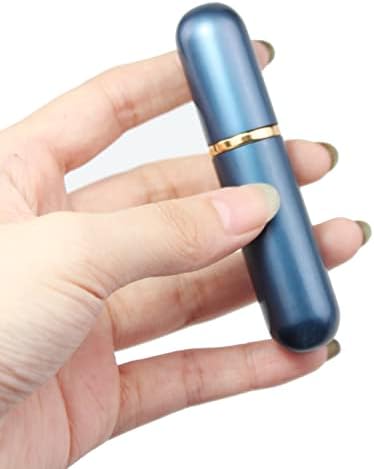 Darkblue Aluminum Essential Oil Nasal Inhaler Tubes Personal Empty Refillable Elegant Aluminum and Glass Nasal Inhalers Set with Cotton Wicks 5 pcs