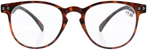Eyekepper 4-Pack Round Full Coverage Ultrathin Flex Frame Reading Glasses Readers Tortoise +0.75