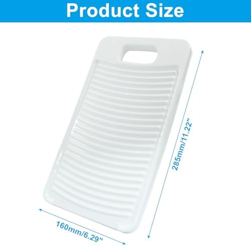 Plastic Mini Washboard, Small Washing Board for Hand Washing Kids Clothes(White)