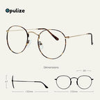 OPULIZE SOL Reading Glasses with Blue Light Blocking for Women and Men, Round Metal Frame, Spring Hinges, Computer Gaming Glasses, Brown Tortoiseshelll,Gunmetal Grey +0 (Pack of 2)