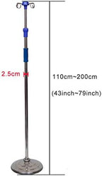 IV Drip Stand Infusion Holder Pet Hospital Stainless Steel Drip Stand, 4 Hooks, Cast Iron Base, Height Adjustable IV Pole