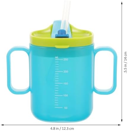 Elderly Sippy Cup 8.5Oz Spill-Proof Drinking Aid with Straw and Handles for Disabled and Bedridden Adults Dysphagia Feeding Cup for Seniors