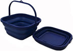 SAMMART 5.5L (1.4 Gallon) Collapsible Square Handy Bucket/Foldable SquareWater Pail/Portable Tub with Handle. (Royal Blue (Set of 2))