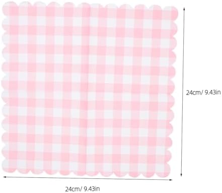 Beavorty Disposable Pink Gingham Paper Napkins 100pcs 5pcs Checkered Plaid Cocktail Serviettes for Wedding, Birthday, Shower, Picnic, and Party Use