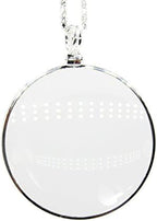 5X Magnifying Glass Pendant 1.6" Glass Lens Dia. and 35" Alloy Necklace (Silver)
