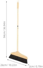 Horsehair Broom for Hardwood Floors, Soft Bristle Indoor Sweeping Brush with Pine Wood Head, Anti-Static Dust Remover for Home Kitchen, 37 Inch Wood Long Handl