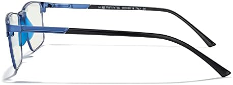 MERRY'S Fashion Blue Light Blocking Glasses - Reading Glasses Metal Frame Spring Hinge Readers for Men Eyeglasses