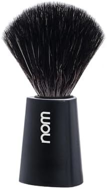 NOM Carl Shaving Brush | Vegan Shave Brush for Shaving soaps and creams | sustainable eco-friendly and reusable |Exfoliating Shaving Brush | Black handle