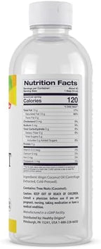 Healthy Origins Coconut Oil, Liquid (100% Virgin) - Virgin, Unrefined, Cold-Pressed Liquid Coconut Oil - 93% MCTs - Centrifuge Extracted Coconut Oil - 20 fl Oz