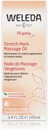 Weleda Stretch Mark Pregnancy Massage Oil, 3.4 Fluid Ounce, Plant Rich Oil with Vitamin E, Sweet Almond, Jojoba and Arnica Oils