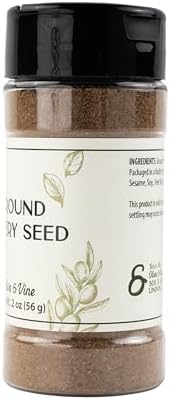 Olive & Vine Ground Celery Seed, Earthy Flavor, For Dressings & Marinades, Rich Tradition, Authentic Taste, For Global Recipes (2 Ounce)