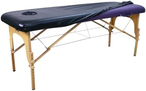 Massage Table Cover with Face Hole (32 Inches Wide) | 100% PU Massage Table Cover Protector | Wipeable, Reusable & Waterproof Vinyl Cover for Square Massage Tables