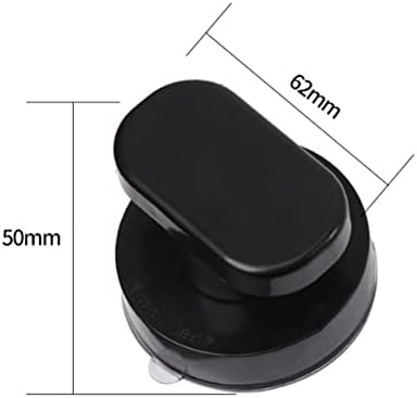 WANLIAN-Powerful Suction Cup Glass Mirror Door Handle, Refrigerator Drawer Bathroom Suction Cup wall handrail, Bathtub Shower Handle Kitchen Drawer Cabinet Handle (Black Trumpet)