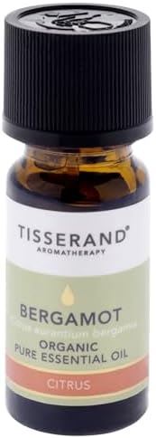 Tisserand Organic Pure Essential Oil - Diffuser Oil - Soothes Frustration and Mood Swings - Boosts Immunity, Clears Congested Skin - Bergamot - 0.3 oz