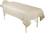 ForPro Premium Flannel 3-Piece Massage Sheet Set for Massage Tables, Includes Flat, Fitted Sheet, and Fitted Face Rest Cover, Natural