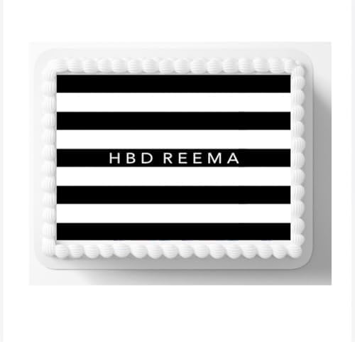 Black and White Striped Fashion Makeup Theme Edible Cake Topper, Icing Sheet, custom topper birthday girl, afro girl birthday