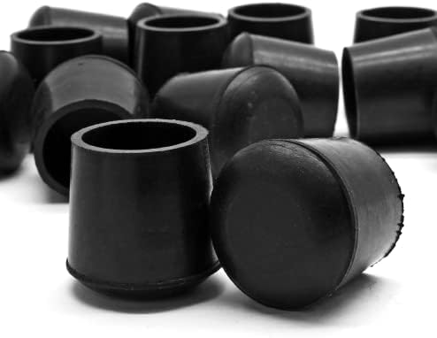 Piutouyar Round PVC Rubber Furniture Covers, 25mm / 1 Inches Table Chair Leg Tip Protectors, Non-Slip End Cap for Protect Surfaces, Black (20Pcs)