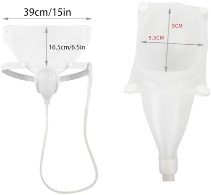 Urine Collector for Elderly Men, Wearable Silicone Urine Collector Adjustable Tightness Urine Collector with 2 Urine Catheter Bags (Elderly Men)