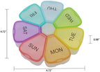 7 Day Weekly Pill Round Organizer, ShysTech Large Pill Case Pill Box 1 Time A Day for Pills/Medication/Supplements/Vitamin (Multi-Color)