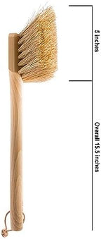 Redecker Garden Furniture Brush with Oiled Beechwood Handle, Strong Plant-Based Bristles. Hanging Loop, Made in Germany