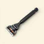 Parker 5-Blade Razor Handle Compatible with Gillette® Fusion® Cartridges – Weighted Metal Handle with Textured Grip for Smooth, Tug-Free Shaving | Luxury Men’s Gift | 1 Cartridge Included (BLACK)