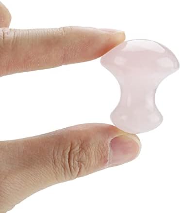 The Stone Massage Company Mushrooms Quartz Crystals Rose Quartz Crystal Massage Stone Mushroom Shaped Face Eyes Massaging Tool