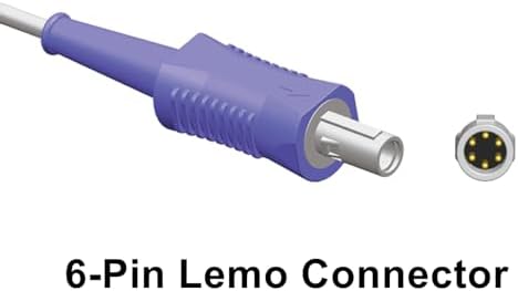 11FT 5 Lead Snap AHA Cable Compatible with Biosys Monitors, Cord with 6 Pins Connector