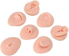 Soft Silicone Flexible Model Body Part Displays Set, Body Piercing Practice Model Simulation Ear Eye Nose Mouth Tongue and Belly Button Model for Novice Piercer (Light Skin Colour)
