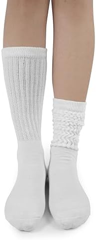 BomKinta Crew Slouch Socks Women - Retro Scrunch Short Sock - Soft Solid Ankle Socks - Gifts for Womens Size 5-11