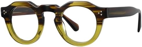 FYTOO Retro Round Reading Glasses, Frame for Women Men Eyeglasses， Blue Light Blocking，spring hinge