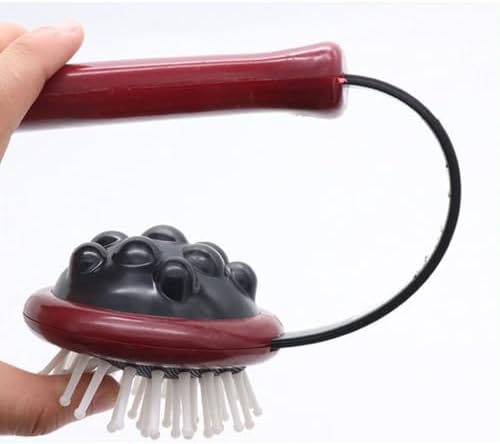 ARTIBETTER 2pcs Handheld Massage Hammer, Long Handle Massager for Neck, Shoulder, Back, and Whole Body, Flexible Tapping Head, Relieves Fatigue and Soreness, Dark Red, 13.58 Inch