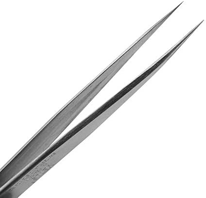 LASHVIEW Lash Tweezer, Vetus Straight Pointed Eyelash Tweezers for Profissional Grafting Eyelash Extension, Stainless Steel Needle Nose Tweezers for Lash Extension Stickers Precision Electronics, ST12