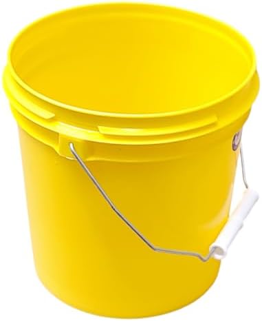 1 Gallon Bucket Pail with Handle Food Grade Safe BPA Free Polyethylene HDPE Plastic Storage Container Thickened 65Mil All Purpose Heavy Duty Premium Quality Buckets FDA Compliant (Yellow)