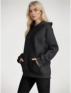 Unisex Basic Hoodie Women Men Oversized Plain Hooded Sweatshirt Casual Fleece Long Sleeve Pullover Fall Sweater 2025