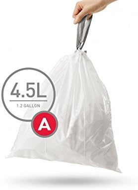 simplehuman Trash Can Liner A, 4.5 Liters/1.2 Gallons, 30-Count