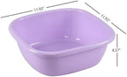 4-Pack 8 Quart Square Plastic Washing Basin, Small Wash Tub Basin, Colorful Dish Pan Tub