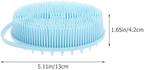 Gatuida Silicone Bath Brush with Hook, Double-Sided Sensory Scrubber for Body Cleaning and Tactile Training, Soft Light Blue Bathing Massager for Newborn Shower