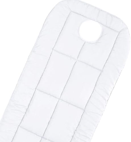 Massage Table Pad Salon Bed Cover Breathable with Face Hole for SPA Beauty Polyester Thickened Mattress 27.56inchx72.83inch, white