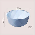 Fruit Bowls Fruit Tray Living Room Home Kitchen Double Wash Vegetable Draining Basket Fruit Basket Blue Green Pink Fruit Bowl Fruit Basket (Color : Pink, Size : L)