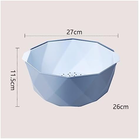 Fruit Bowls Fruit Tray Living Room Home Kitchen Double Wash Vegetable Draining Basket Fruit Basket Blue Green Pink Fruit Bowl Fruit Basket (Color : Pink, Size : L)