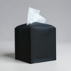 Premium PU Leather Tissue Box Holder - Elegant Hotel-Style Tissue Box Cover for Home, Office & Car Décor, Tissues Cube Organizer for a Natural & Classic Look (Black)