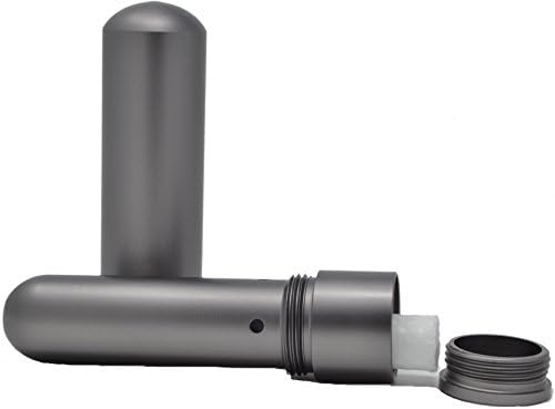 Prime Natural Essential Oil Aluminum Alloy Premium Blank Nasal Inhaler - Refillable Aluminum Empty Metal Inhaler - Space Gray Color - Comes with 5 Cotton Wicks - For Aromatherapy