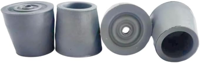 Walker Rubber Tips Replacement 1 Inch Heavy Duty Steel-Reinforced Rubber Tips for Walkers Commodes Shower Chairs Walking Canes, Essential Walker Feet Accessories for Seniors