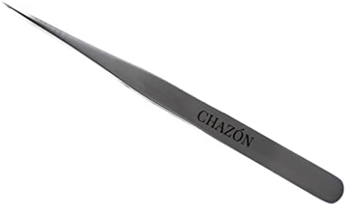 CHAZON TWEEZERS - Stainless Steel Straight Point Tweezers, Best Tweezers for Eyebrows, Facial Hair and Ingrown Hair